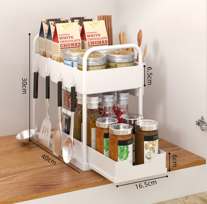 Double Layer Pull Out Seasoning Rack